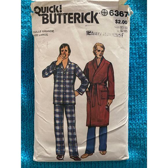 Butterick Sewing pattern 6367 pajamas robe sz L - Picture 1 of 6